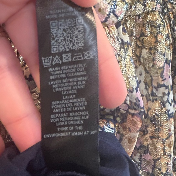 ASOS DESIGN mini smock dress tie waist ditsy Floral print chiffon Petite Size 8 - Picture 9 of 15